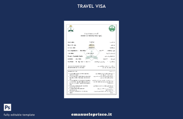 modello di visto elettronico per Arabia Saudita in stile verificato nei format 1